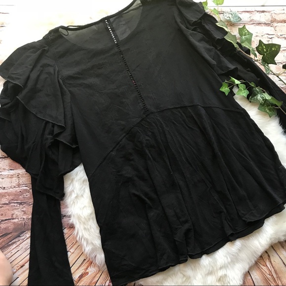New Free People La Cienga Ruffle Top S - Picture 7 of 7